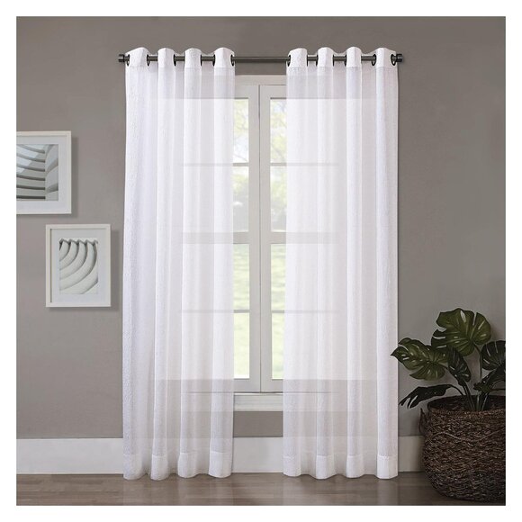 NWT Regal Home Voile Solid Grommet Sheer Single Curtain Panel White 50x84 - Picture 1 of 8